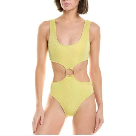 NWT Montce Sparkle Ky One Piece Swimsuit XL Limon Cutout - Picture 1 of 15